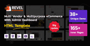 Revel – eCommerce html template with multivendor | Multipurpose + admin dashboard