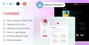 Bostami – Tailwind CSS Portfolio HTML, React, NextJs Template