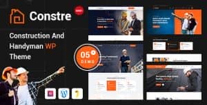 Constre – Construction, Building & Handyman Services WordPress Theme