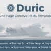 Duric – One Page Creative HTML Template