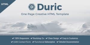 Duric – One Page Creative HTML Template