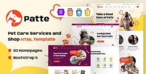Patte – Pet Care and Pet Shop HTML Template