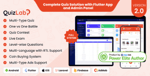 QuizLab – Complete Quiz Solution with Flutter App and Admin Panel
