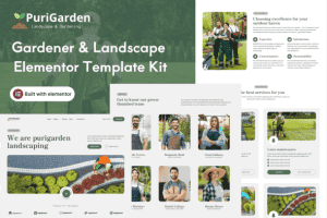 PuriGarden – Gardener & Landscape Elementor Pro Template Kit