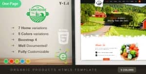 The Farm House – One Page Organic Food, Fruit and Vegetables Products HTML5 Template
