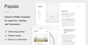 Papaia – Creative HTML5 Site Template for Agencies, Startups & Freelancers
