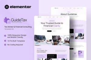 GuideTax – Tax Advisor & Financial Colsulting Elementor Template Kit