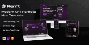 Renft – NFT Portfolio landing page HTML Template