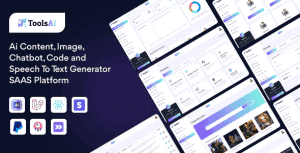 ToolsAi – Ai Content, Image, Chatbot, Code and Speech To Text Generator SAAS Platform
