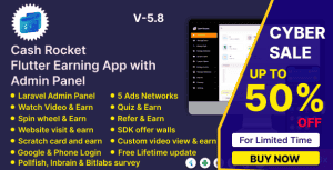Cash Rocket – Flutter Online Earning App with Admin Panel