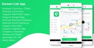 Kareem Taxi App – Cab Booking Solution + admin panel