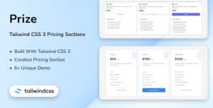 Prize – Tailwind CSS 3 Pricing Sections