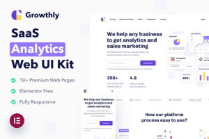 Growthly – SaaS Analytics Elementor Template Kit