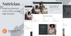 Nutrician – Health and Nutrition Coach Feminine HTML Landing Page Template