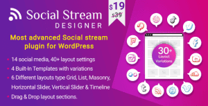 Social Stream Designer – Instagram Facebook Twitter Feed – Social media Feed Grid Gallery Plugin