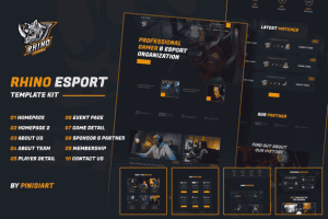 Rhino – Esports & Gaming Elementor Template Kit
