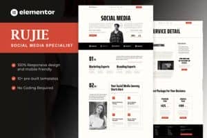 Rujie – Social Media Marketing Elementor Pro Template Kit