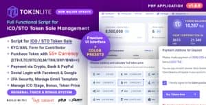 TokenLite – ICO / STO Token Sale Management Dashboard – ICO Admin Script
