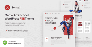 Sensei – Martial Arts Club & Trainer FSE WordPress Theme