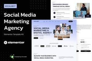 Socialnext – Social Media Marketing Agency Elementor Pro Template Kit