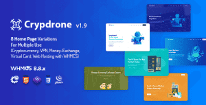Crypdrone – ICO Crypto Landing & Cryptocurrency Website​ with whmcs Template