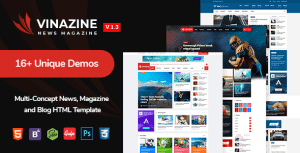Vinazine – Multi-concept News, Magazine HTML Template