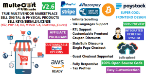 MulteCart Ultimate Ecommerce – Digital Multivendor Marketplace Online Store – eShop CMS