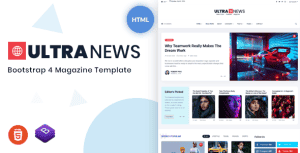 Ultranews – Magazine Bootstrap 4 Template