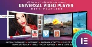 Universal Video Player – YouTube/Vimeo/Self-Hosted – Elementor Widget