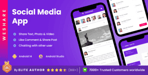 Social Media Sharing App, Angular Admin, Laravel(PHP)| Newsfeed Chatting App| Complete App| WeShare