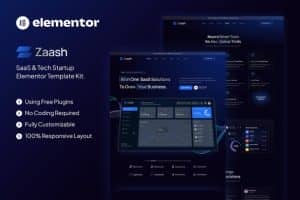 Zaash – Saas & Tech Startup Elementor Template Kit