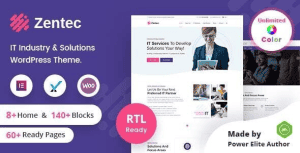 Zentec – IT Solutions Company WordPress Theme + RTL