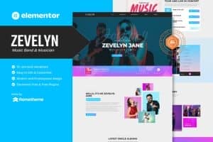 Zevelyn – Music Band & Musician Elementor Template Kit