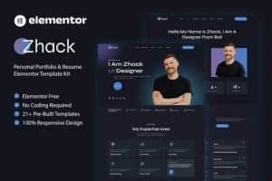 Zhack – Personal Portfolio & Resume Elementor Template Kit