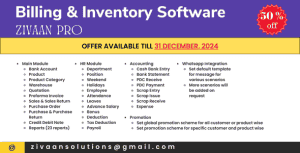 Zivaan PRO – Accounting | Inventory (GST Compliance with GSTR1 & GSTR2 Integrated)