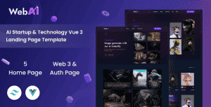WebAi – AI Startup & Technology Vue 3 Landing Page Template