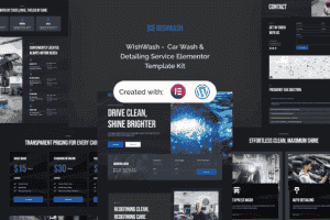 WishWash –  Car Wash & Detailing Service Elementor Template Kit
