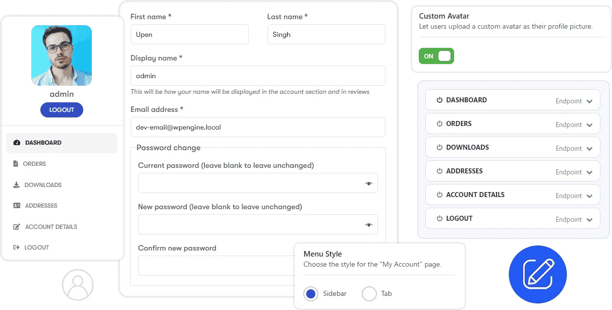 WooCommerce Custom My Account Page By WbcomDesigns
