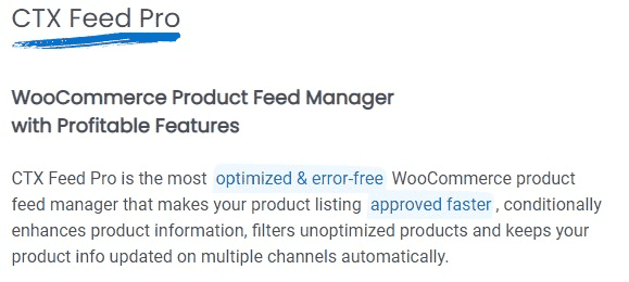 CTX Feed Pro – WooCommerce Product Feed Manager