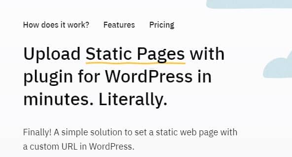 Static HTML – Upload Static Pages With Plugin For WordPress in Minutes