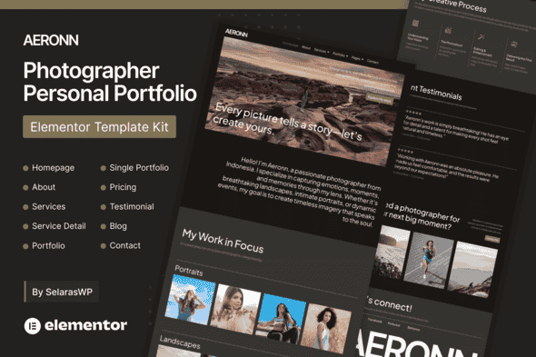 Aeronn – Personal CV Elementor Pro Template Kit