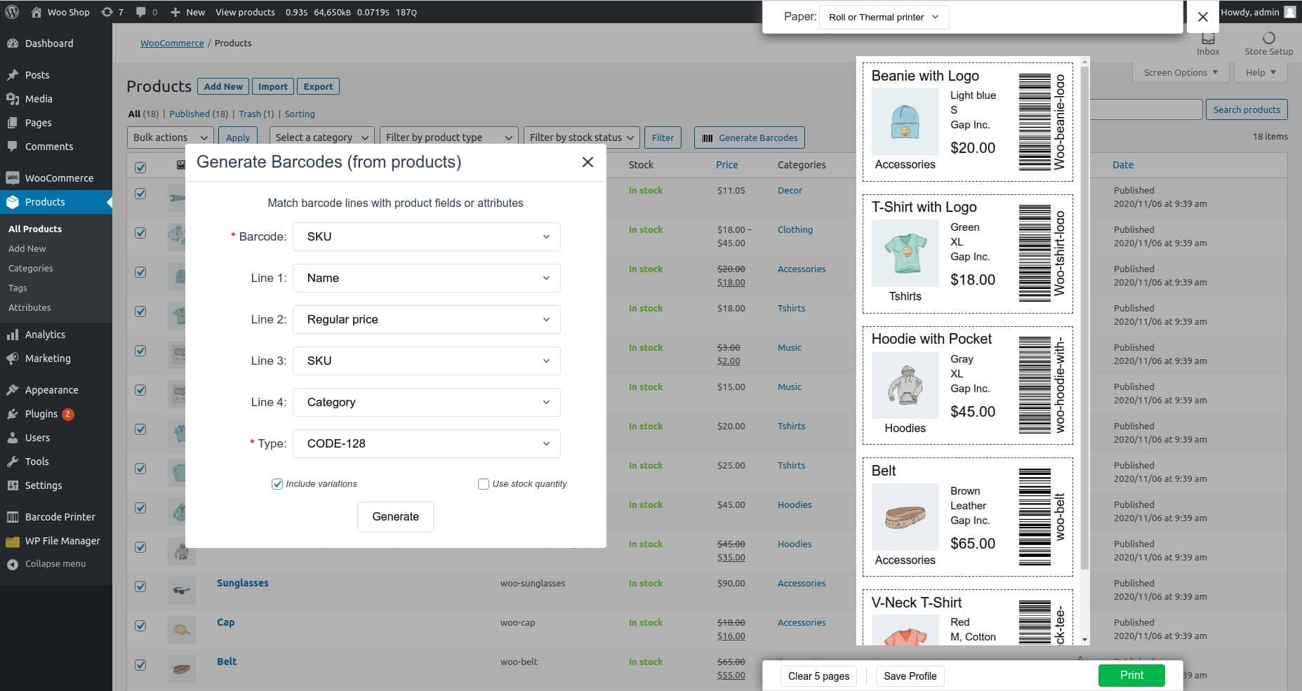 Print Barcode Labels for WooCommerce Products By UkrSolution