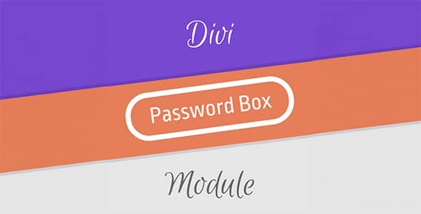 Divi Password Box Module