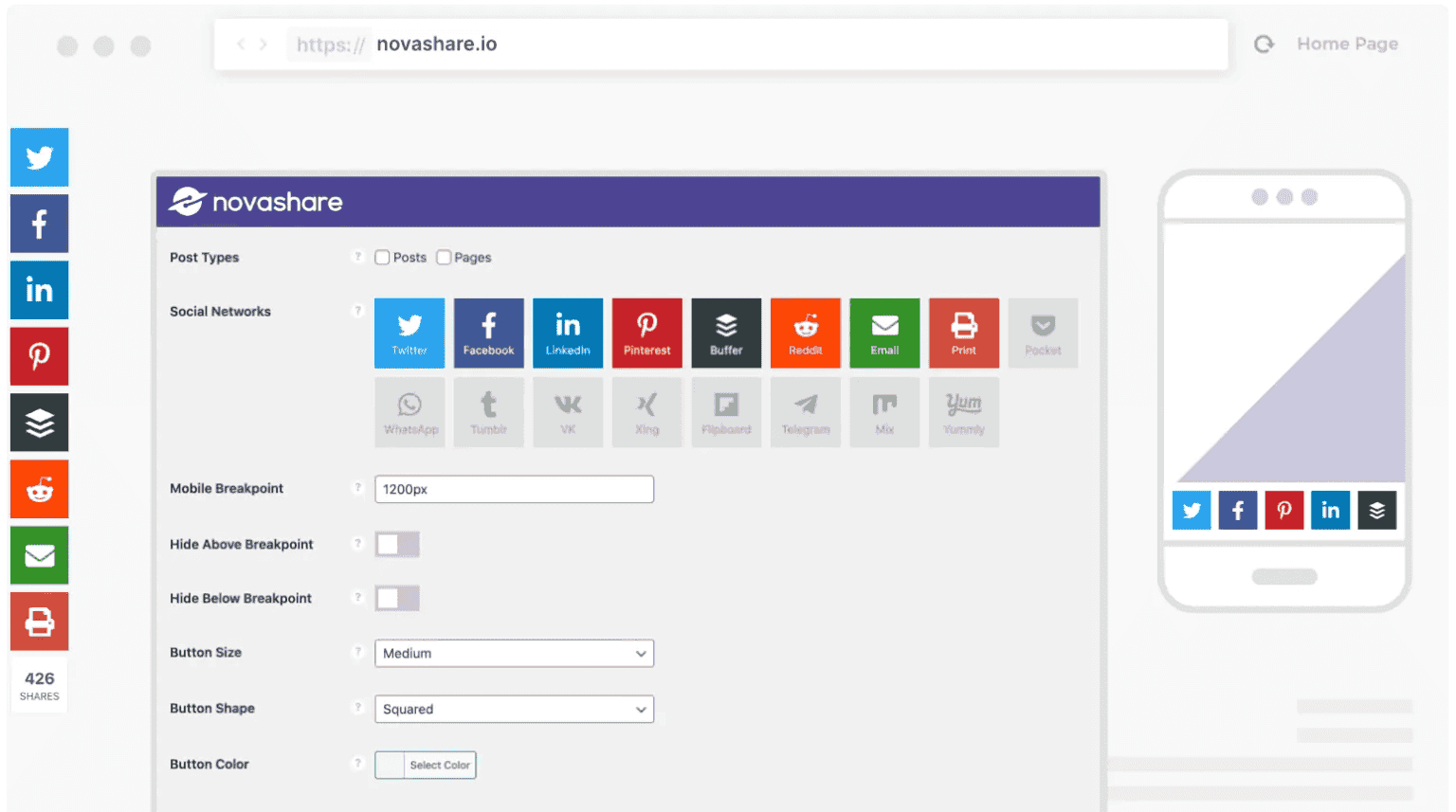 Novashare – WP Social Sharing Plugin