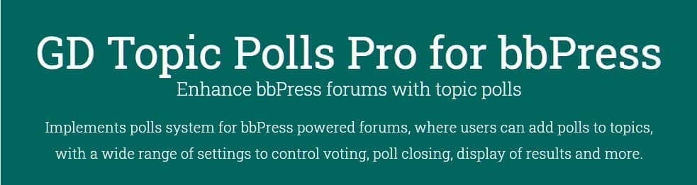 GD Topic Polls Pro for bbPress