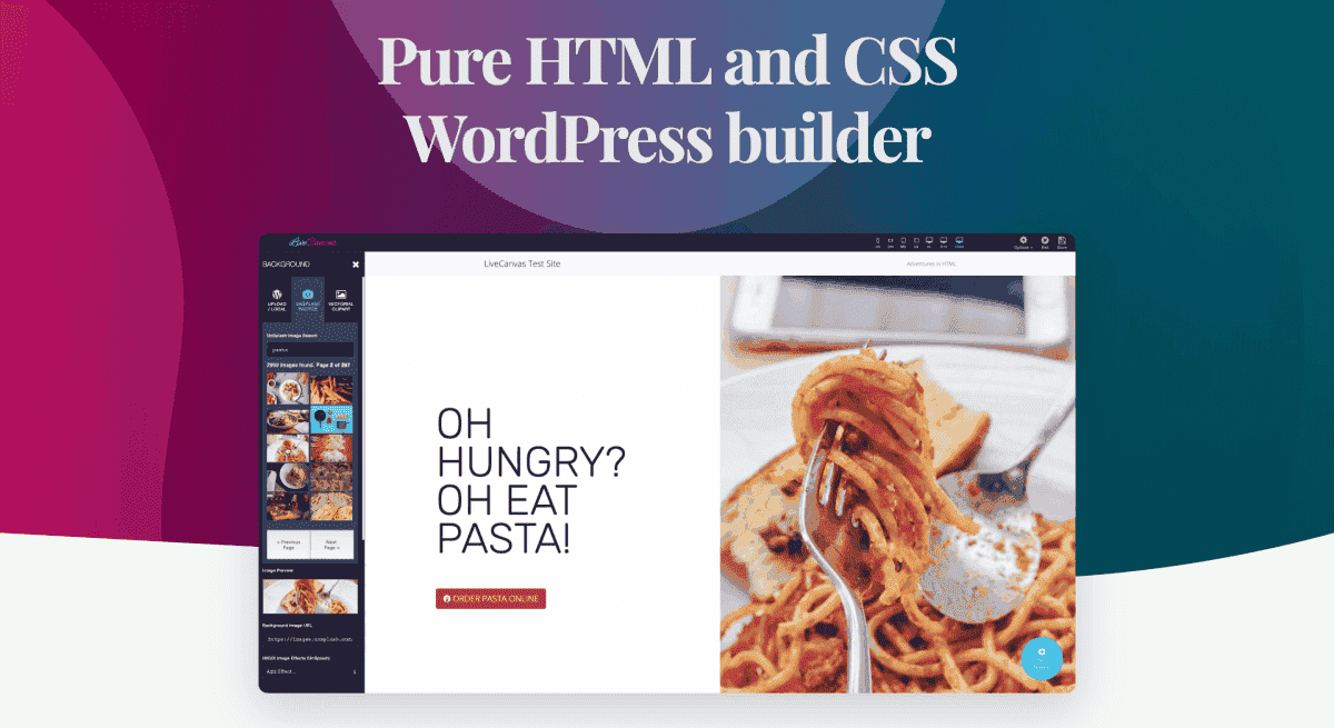 LiveCanvas – Pure HTML & CSS WP Builder