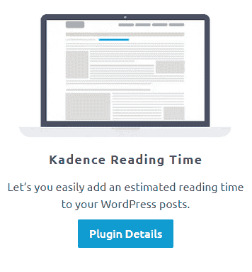 Kadence Reading Time Plugin