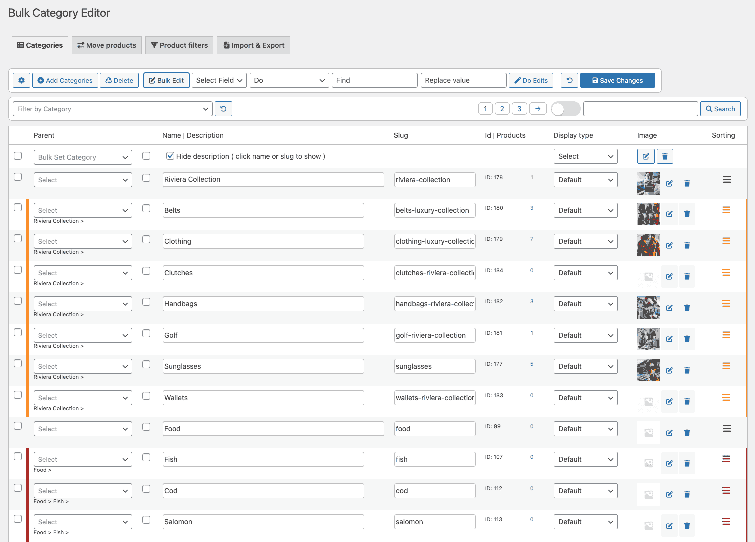 Bulk Category Editor for WooCommerce