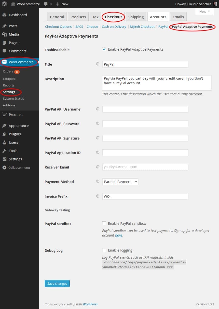 PayPal Adaptive Payments for WooCommerce