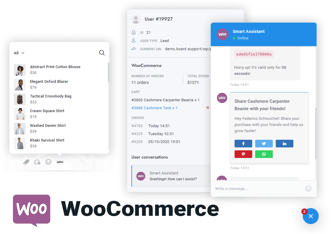 Support Board Woocommerce Extension